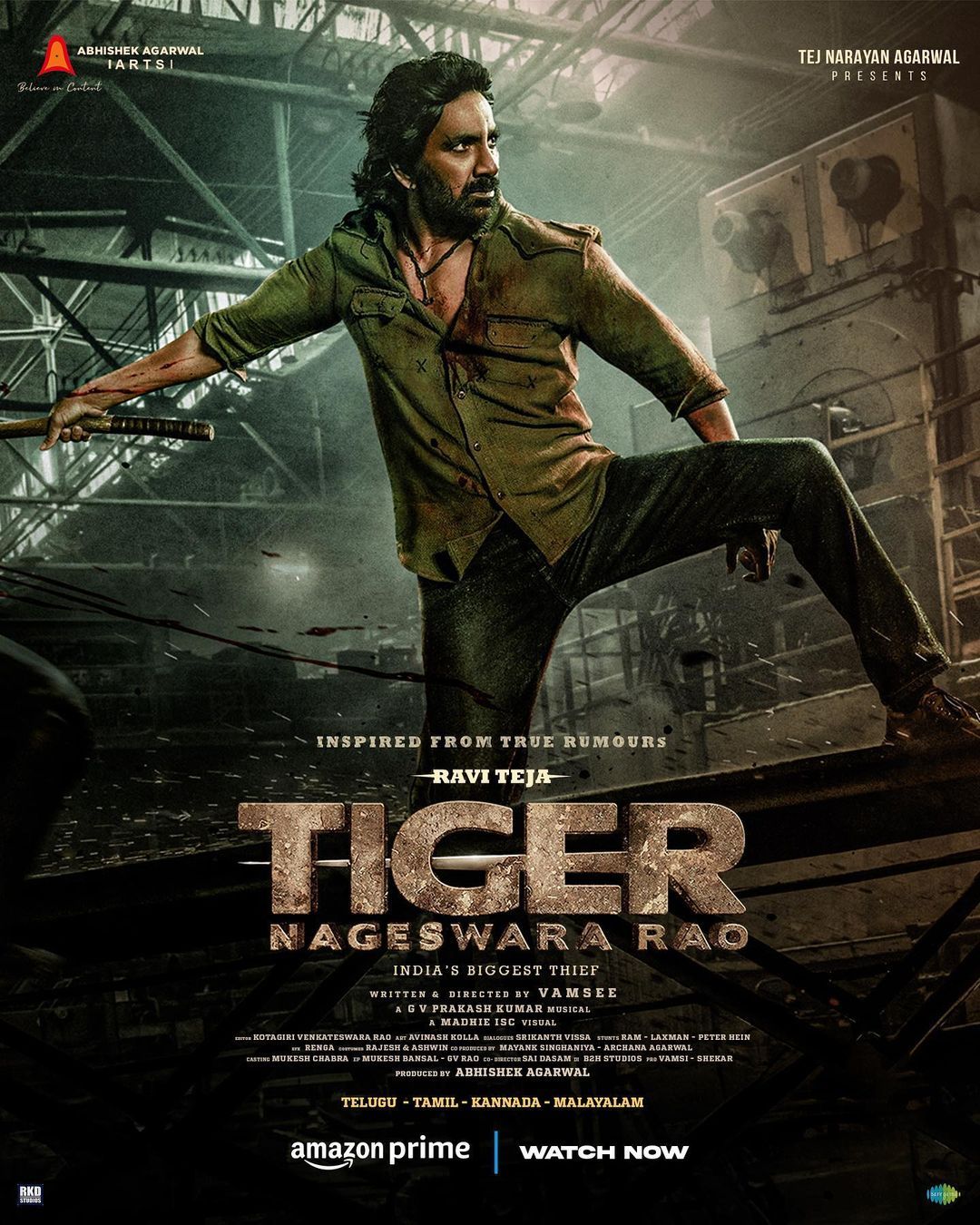 Tiger Nageswara Rao (2023) Hindi Dubbed Full Movie